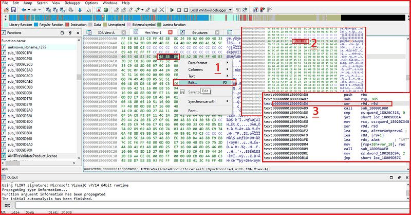 Patching instruction bytes in IDA's hex view