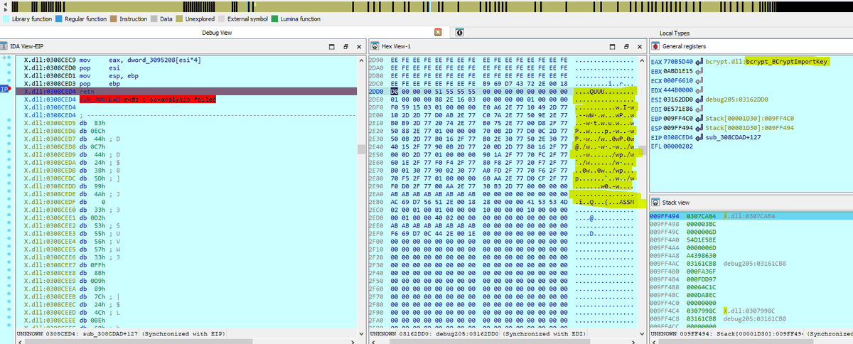 AES key derived from the ECDH shared secret via BCryptDeriveKey