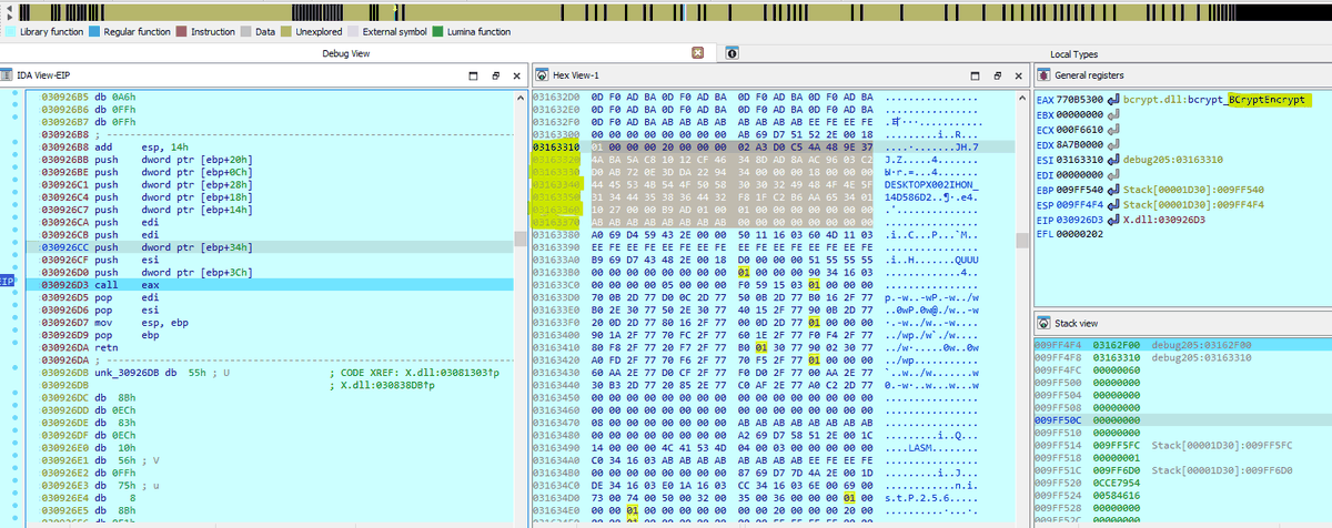 Bot registration data encrypted and base64 encoded before transmission