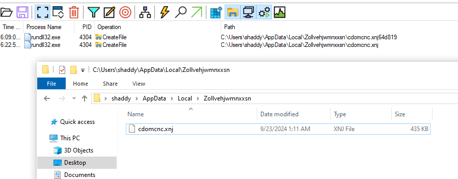 Emotet copying itself to %AppData% with SHFileOperationW
