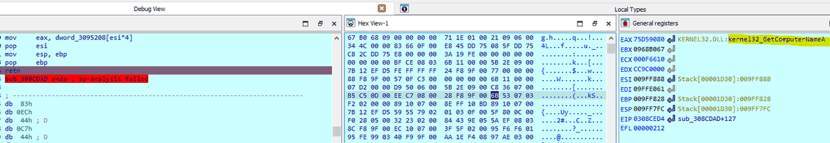 Emotet collecting computer name, Windows directory and volume information