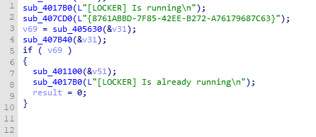 Disassembly of the mutex creation routine