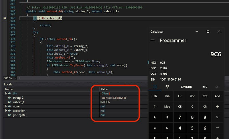 Resolving the C2 server