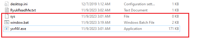 Files dropped into the Public folder with hidden attributes